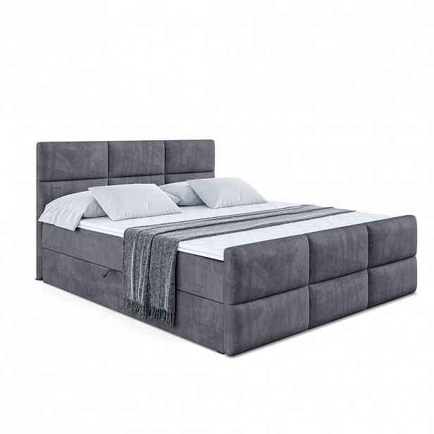 ALTDECOR AMERICKÁ postel OHIO-Z – 200 x 200 cm – H4 – tmavě šedá