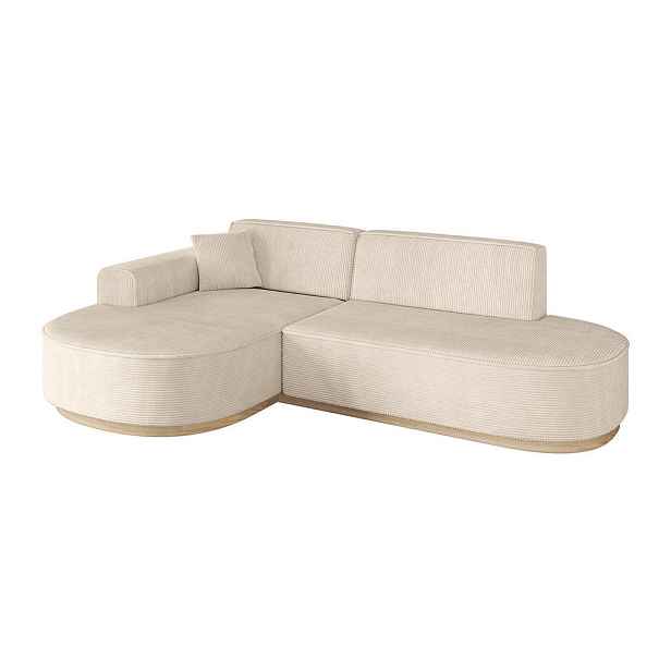 ALTDECOR ROHOVÁ SEDAČKA s otomanem, levá MARI-L1-v1 243x171x83 Béžová Manšestr