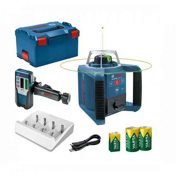 Bosch - Rotační laser, dosah 300 m, s bateriemi a příslušenstvím 0601061704
