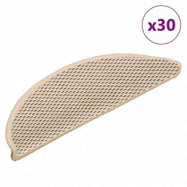 vidaXL Samolepicí rohože na schody Sisal-Look 30 ks 56x17x3 cm Berber