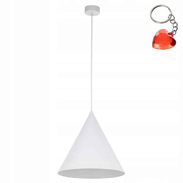 Závěsná lampa Cono Metal Bílá Klasická E27 Regulace nad stůl Tk Lighting