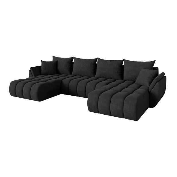 ALTDECOR SEDACÍ SOUPRAVA DO U s funkcí spaní a úložným prostorem TOKO-U-v1 378x194x86 černá velur