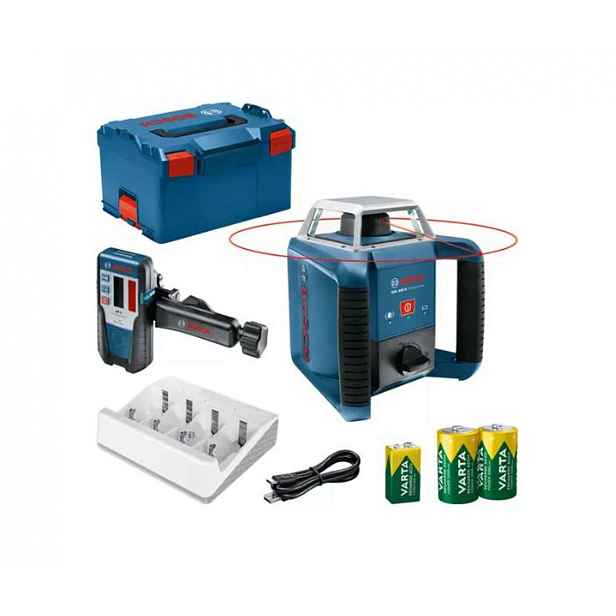 Bosch - Rotační laser, dosah 400 m, s bateriemi a příslušenstvím 0601061806