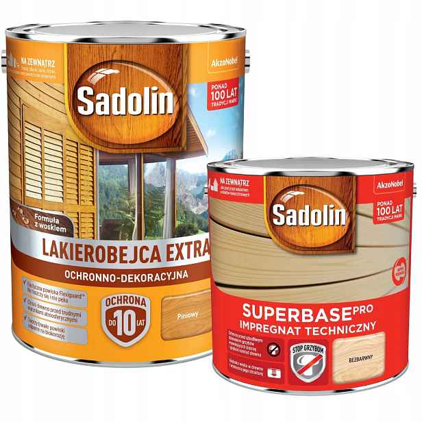 Sadolin Extra Lakový Nátěr 5 L Piniový Sadolin Superbase Grunt 2,5 L