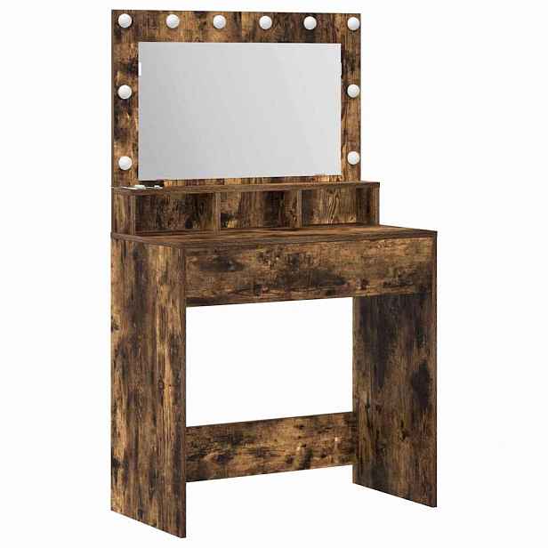 vidaXL Kosmetický stůl Kouřový dub 75,5 x 41 x 135 cm Kompozitní dřevo
