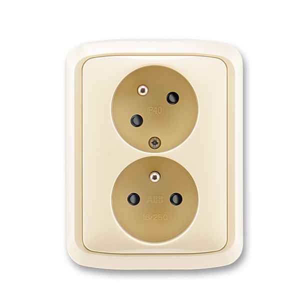 Zásuvka 230 V dvojnásobná kompletní ABB Tango IP 40 slonová kost