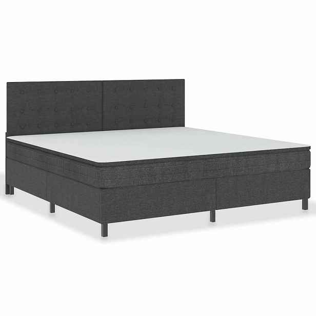 vidaXL Postel boxspring tmavě šedá textil 200 x 200 cm