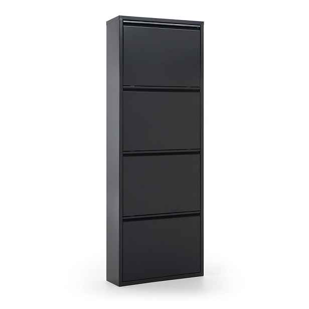 Antracitový kovový výklopný botník 50x136x15 cm Ode – Kave Home