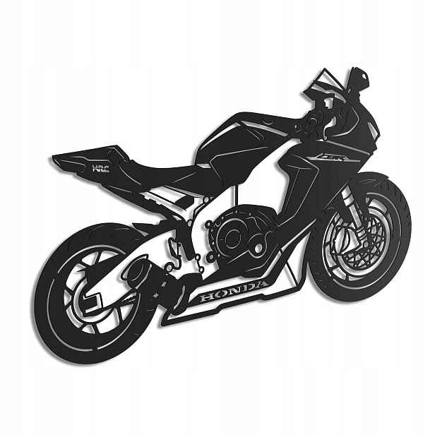 Dřevěný 3D obraz Motocykl Honda Cbr Nástěnná Dekorace Dárek XL