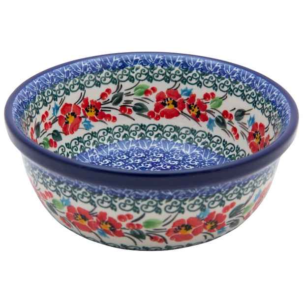 Polévková miska 16 cm Umělecká keramika Bolesławiec U4919 Květiny