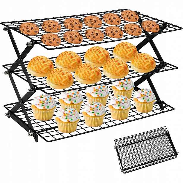 Skládací mřížka pro chlazení glazování pečiva Bábovky Muffinek Chléb