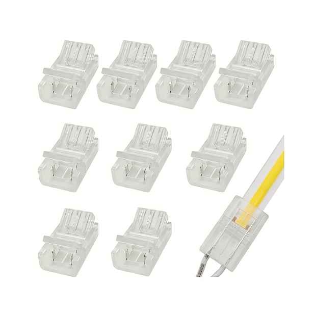 TEMU 10 ks LED páskových konektorů, transparentní bezpájecí LED adaptér konektory vhodné pro pásová světla, s bezproblémovými konektory pro pásové