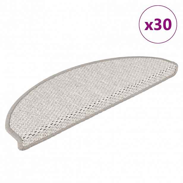 vidaXL Samolepicí rohože na schody Sisal-Look 30 ks 65x21x4 cm Platina