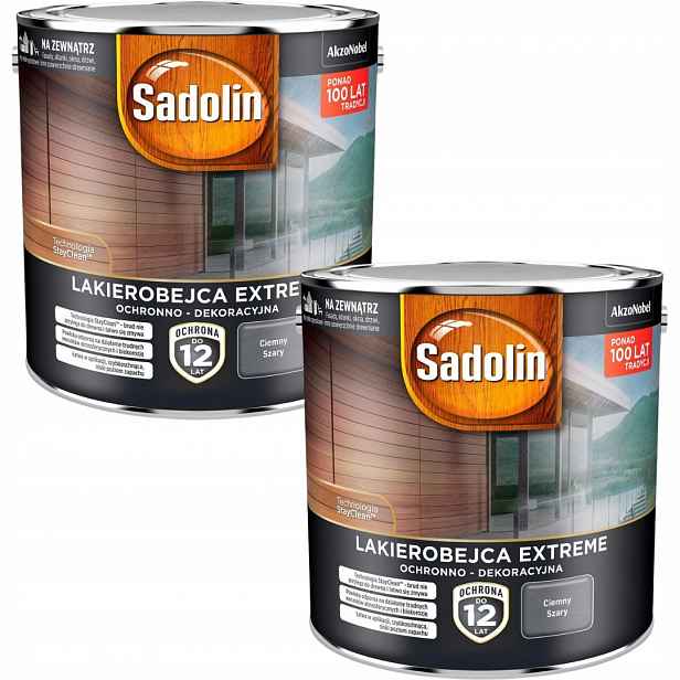 Sada Sadolin Lakobejca 2x2,5L Extreme Na Dřevo Tmavě Šedá 5L