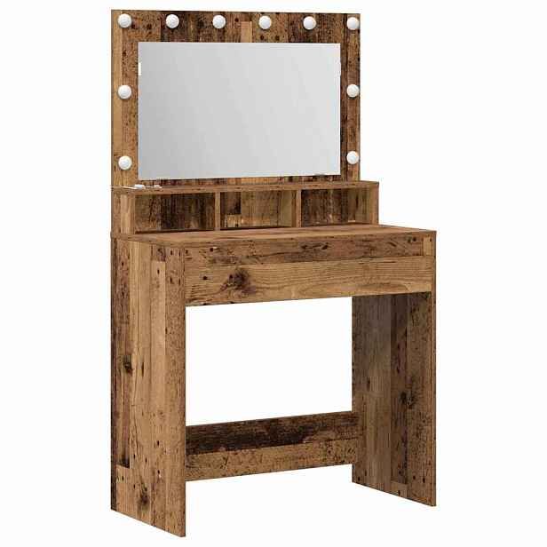 vidaXL Kosmetický stůl Staré dřevo 75,5 x 41 x 135 cm Kompozitní dřevo