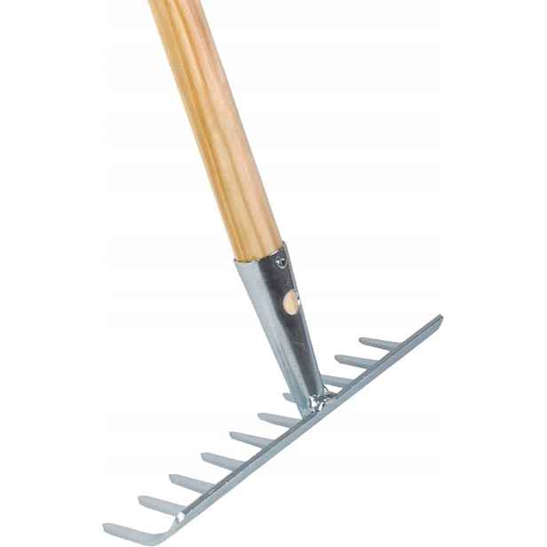 Zahradní Hrábě, 10 zubů, pozinkované hrábě, včetně násady 160 cm