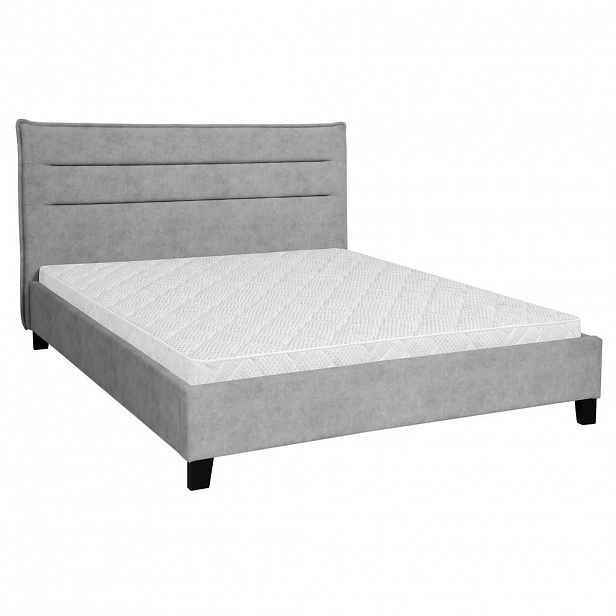Beautysofa ČALOUNĚNÁ POSTEL Mane, s pěnovou matrací 10 cm, bez úložného prostoru, 160x200 cm, velurová látka, šedá