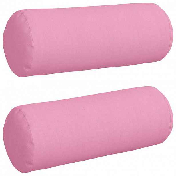 vidaXL Polštáře 2 ks textil Růžová Ø 25 x 70 cm