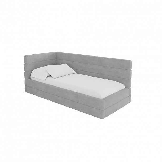 ALTDECOR JEDNOLŮŽKOVÁ POSTEL pro mládež s úložným prostorem, vpravo - BEMY 80x200 šedá
