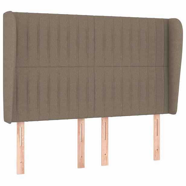 vidaXL Čelo postele typu ušák taupe 147x23x118/128 cm textil