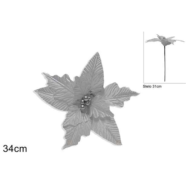 PROHOME - Hvězda vánoční 34cm bílá