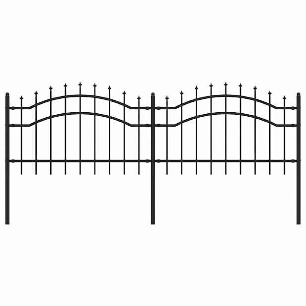 vidaXL Zahradní plot Woerden s kopím nahoře černý 240 x 75 cm ocelový