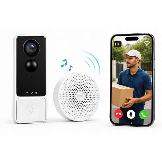 Videotelefon bezdrátový zvonek Wifi kamera Bezplatný Mrak Meari B1