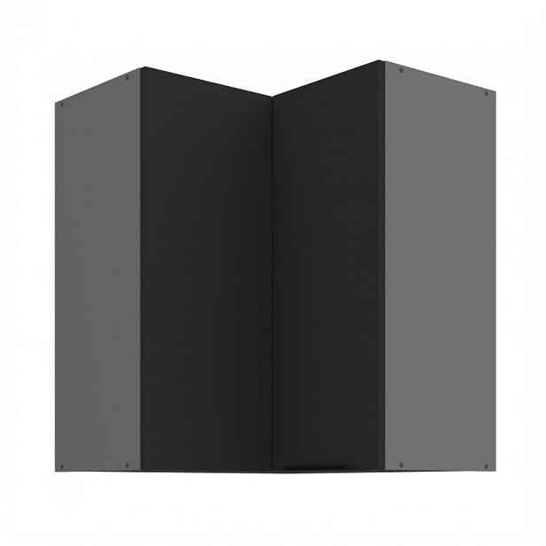 Horní rohová skříňka LUNARA 2 - 60x60 cm, černá / antracit