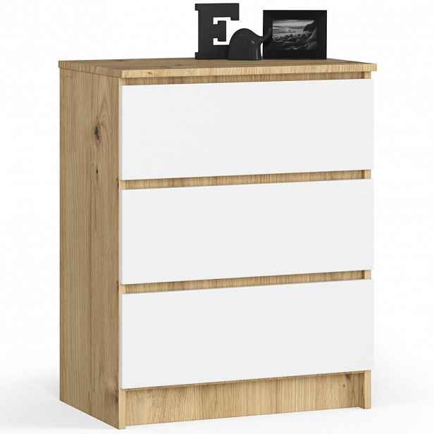 RAUMHIRSCH FURNITURE KOMODA Dub Artisan, bílá 77/60/40