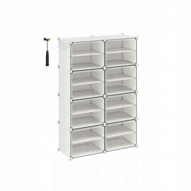 Regál na boty organizér na obuv skříňka stojan regál 82x32x122 cm bílý