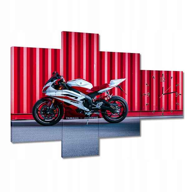 Hodiny 100x70 Bílo-červené Yamaha