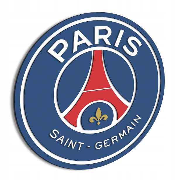 Psg Dřevěný obraz Fotbalový erb Dárek Noční Lampa