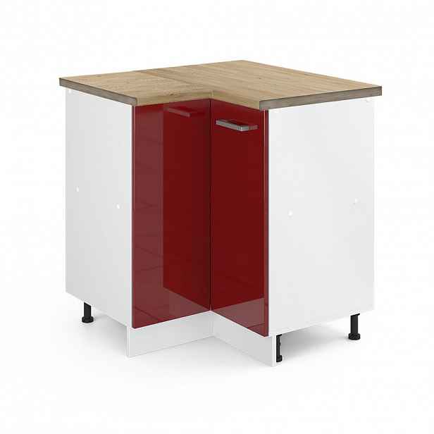 Vicco ROHOVÁ SKŘÍŇKA R-Line Červená vysoký lesk 75.6 cm , PD Dub