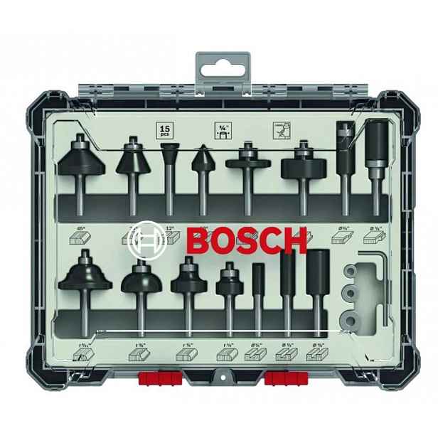 Bosch - 15dílná sada frézovacích bitů 2607017473