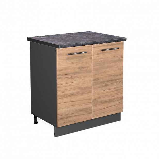 Vicco SKŘÍŇKA POD DŘEZ Fame-Line Zlatý mocný dub 80 cm , PD Antracit
