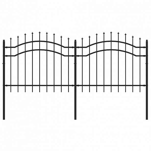 vidaXL Zahradní plot Woerden s kopím nahoře černý 240 x 100 cm ocelový