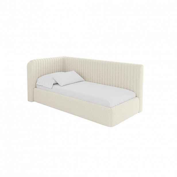 ALTDECOR JEDNOLŮŽKOVÁ POSTEL pro mládež s úložným prostorem, vpravo - AURY 80x200 béžová