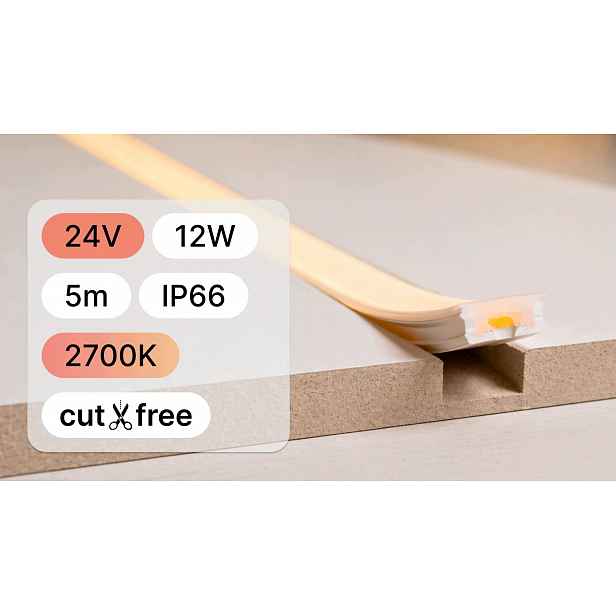 Inovativní Led páska 12W 2700K pro frézu připravená k montáži bez profilů! 5mb