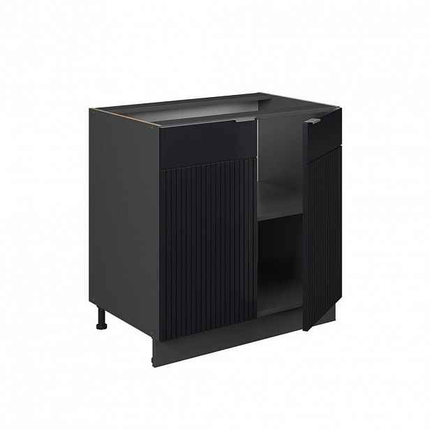 Vicco SPODNÍ SKŘÍŇKA KUCHYŇSKÉ LINKY Fame-Line, Černý pruhovaný/Antracit, 80 cm pracovná doska Dub Goldkraft