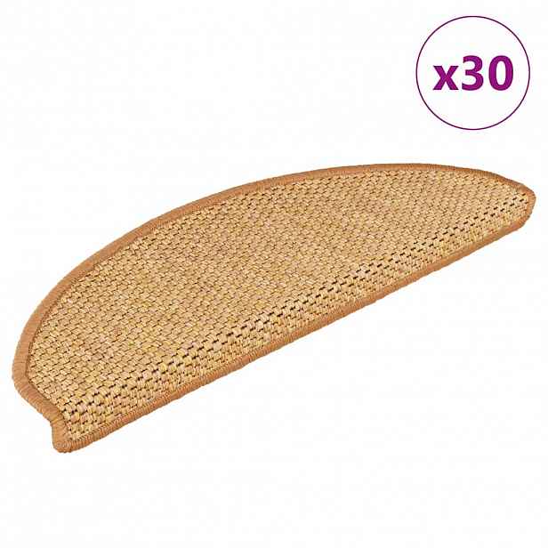 vidaXL Samolepicí rohože na schody Sisal-Look 30 ks 65x21x4 cm Sisal