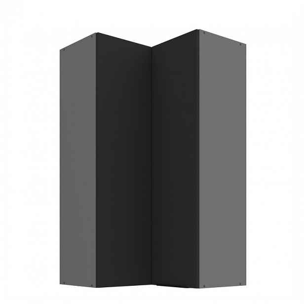 Vysoká horní rohová skříňka LUNARA 2 - 60x60 cm, černá / antracit