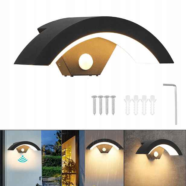 Led nástěnné svítidlo 18 W s pohybovým senzorem IP65 Snímač Dekorativní lampa 3000K
