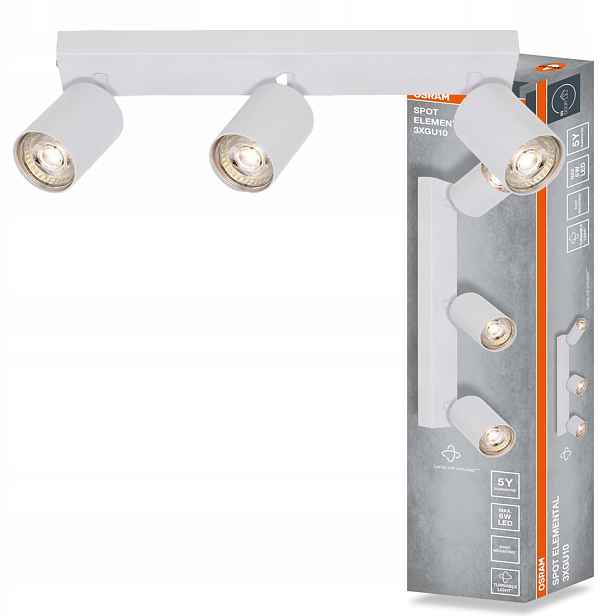 Nástěnné svítidlo stropní svítidlo Led reflektor Spot 3x GU10 Elemental Osram