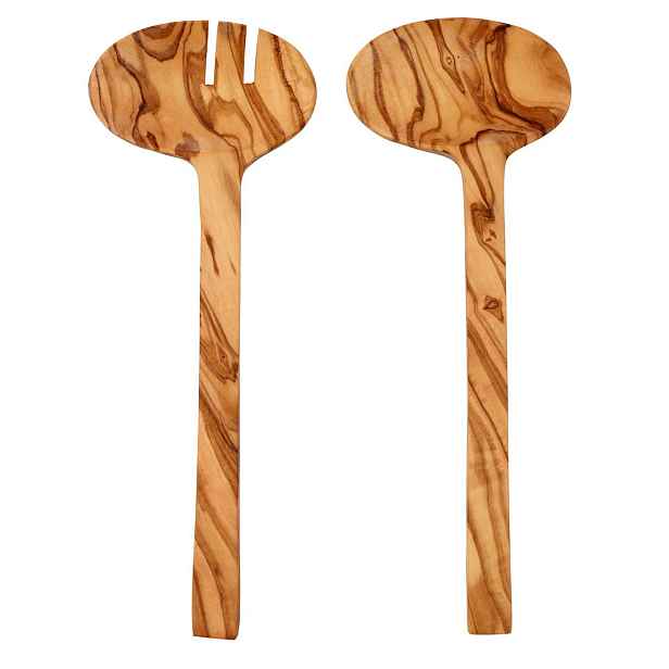 Dřevěný příbor na salát 26 cm OLIVE WOOD ASA Selection - hnědý
