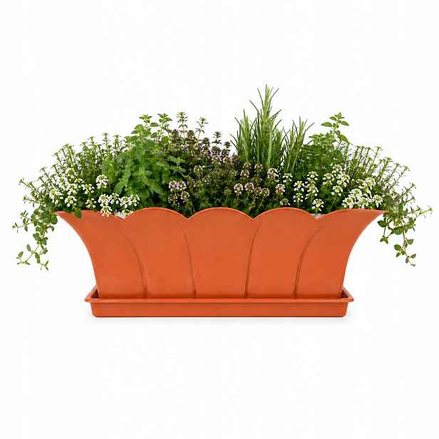 Moderní dekorativní květináč s obalem, hnědý, M 30 x 13 x 10 20 ks