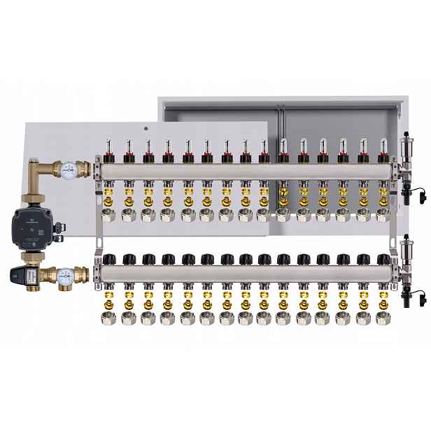 Nerezový rozdělovač pro podlahovku 15 box Pompa Grundfos Pex