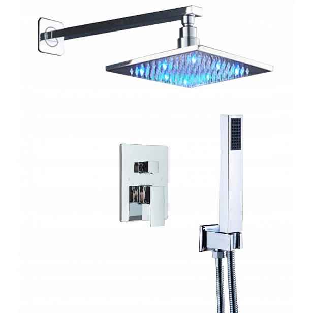Podomítkový Set Dešťová Sprcha 30 CM Led Chrom