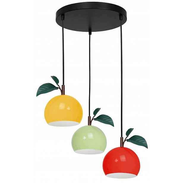 Závěsná stropní lampa Apple Černá Vícebarevná 3xE27 dětská moderní