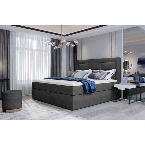 Boxspring KORBELA 05 180x200, šedá látka