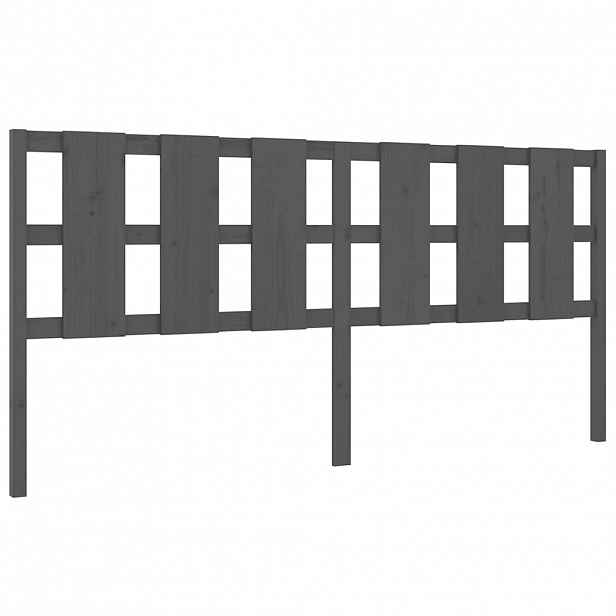 vidaXL Čelo postele šedé 205,5 x 4 x 100 cm masivní borovice